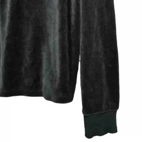 Victoria Secret Black Velvet Feel with Slit Open Back Sweatshirt Pullover Size L - Picture 5 of 8